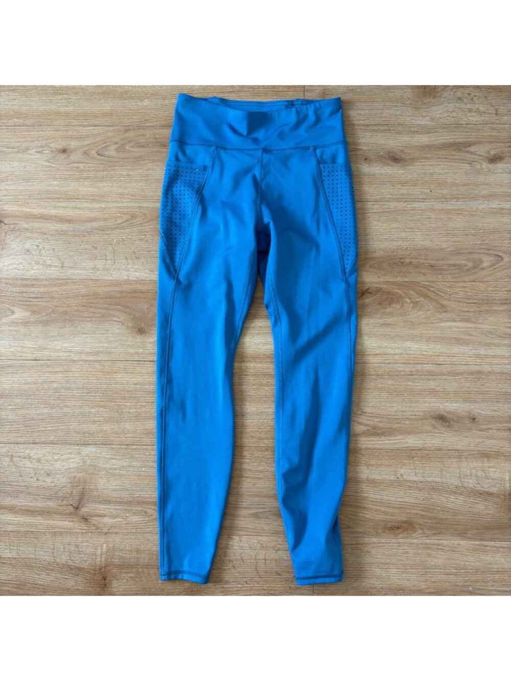 Marika Athletic High Rise Side Pocket Ankle Yoga Pants Blue Women’s Size M